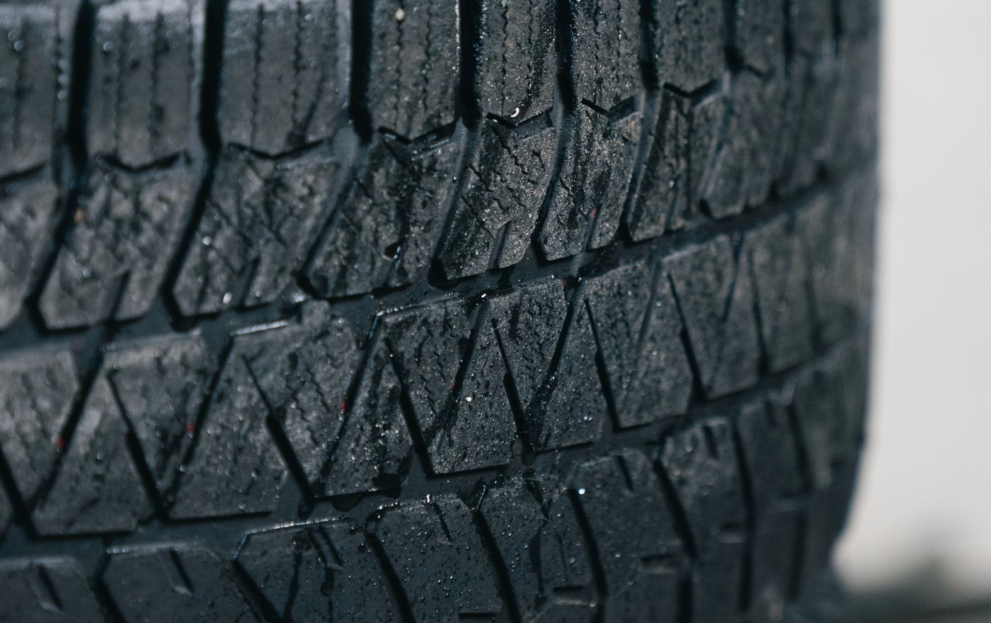 Close-up of new tire tread